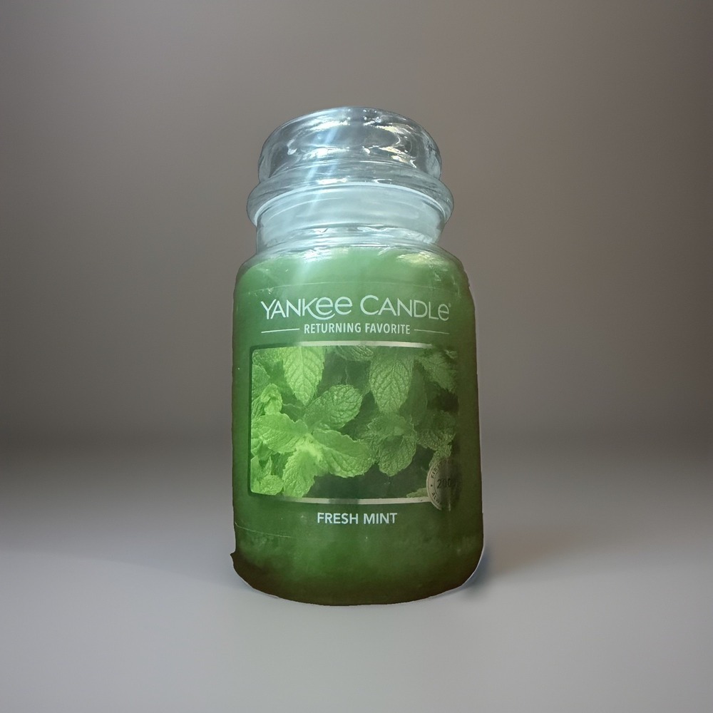Yankee Candle Fresh Mint Retired Label Large 22 oz NEW Unused Single Wick